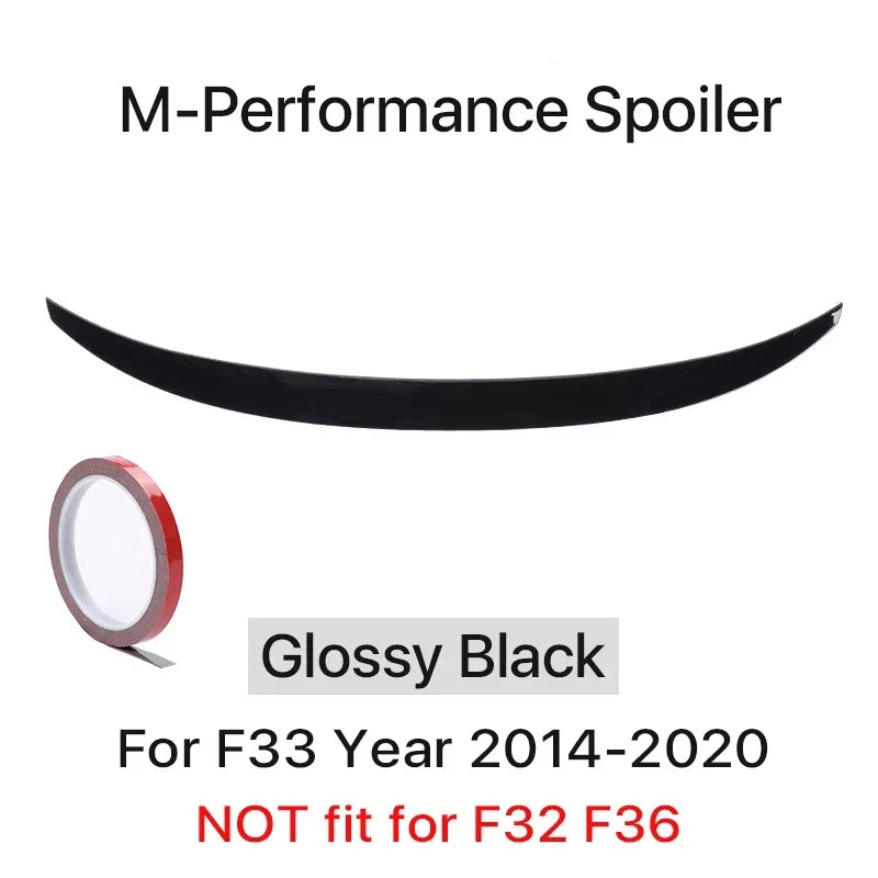 Rear Trunk Spoiler Bumper Lip For BMW 4 Series F32 F33 F36 Carbon Fiber PSM M4 MP Style Wing Tail Kit 2014-2020 Gloss Black
